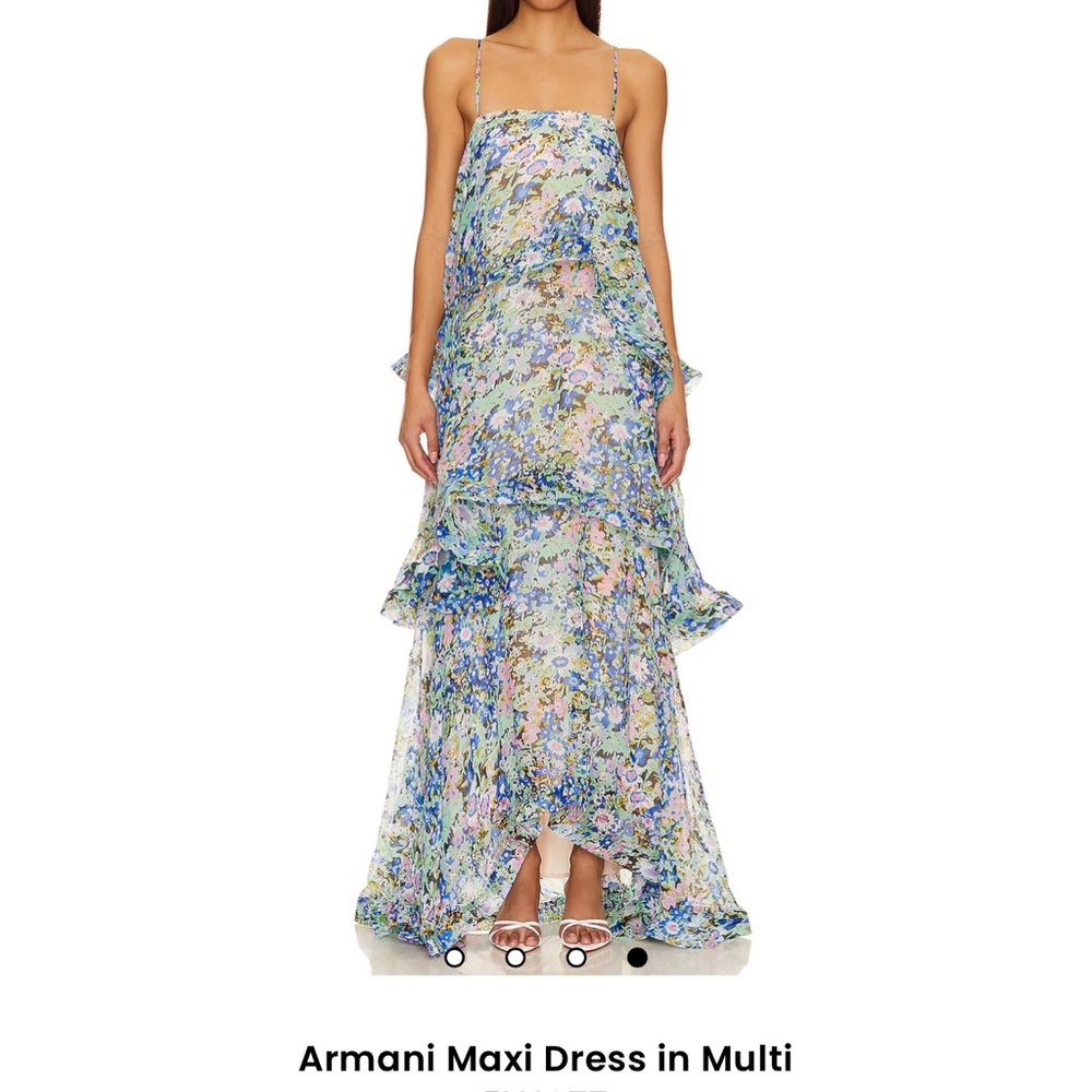 Giorgio Armani Blue Pink Strapless Sundress